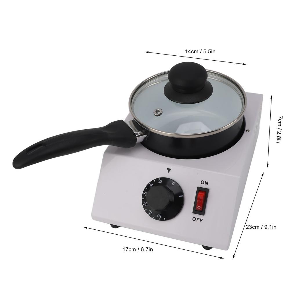 Chocolate Melting Machine Single Pot 30‑85℃ Manual Control 1kg Anti Stick Chocolate Melter Pot for Coffee Butter Wine Cream Milk