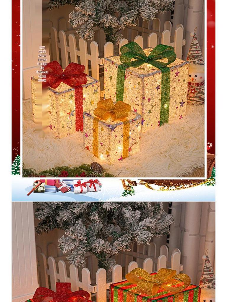 Upgraded Christmas Lights Gift Box Set: 3-Piece Ornament & Birthday Party Decorations