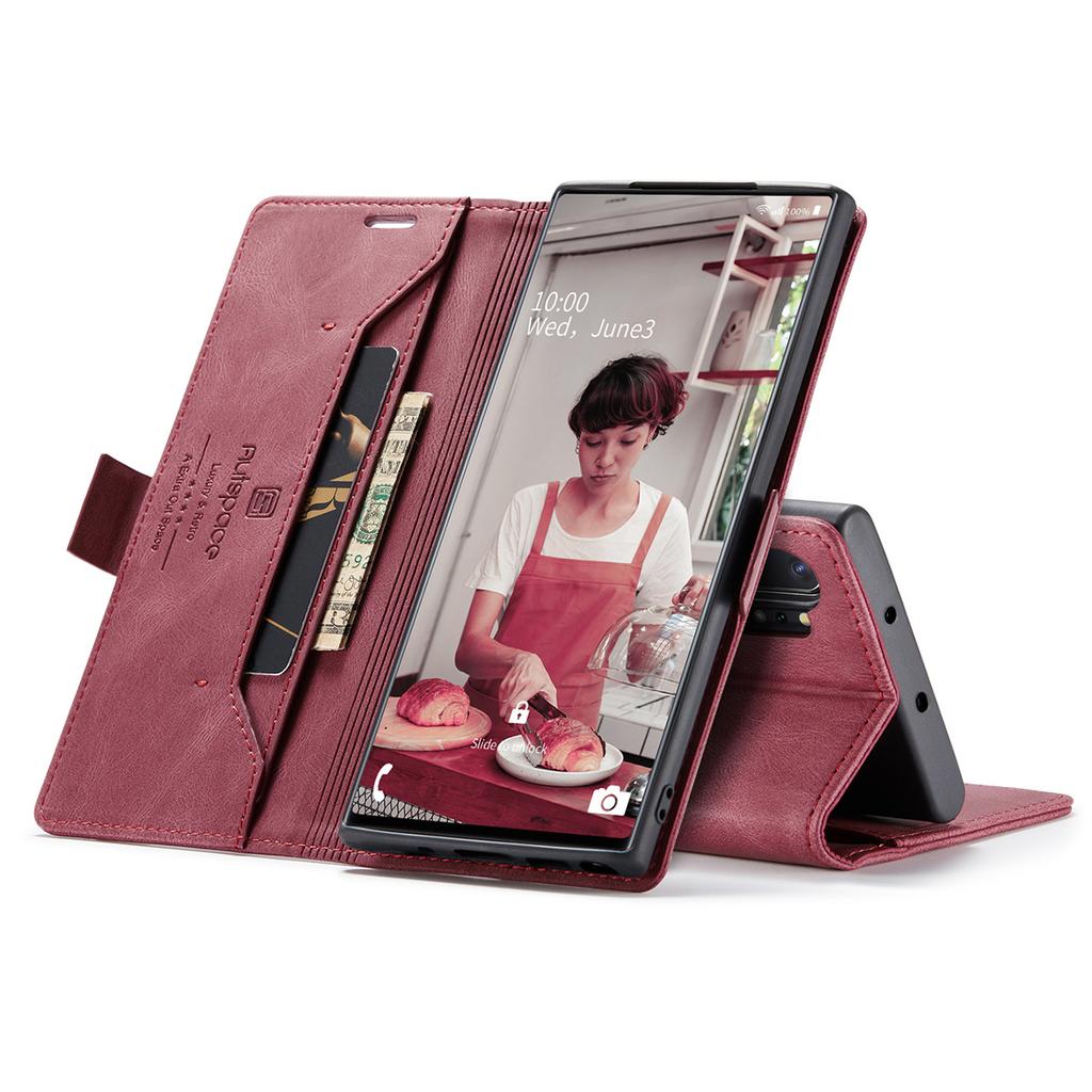 For Samsung Galaxy Note10+ Vintage Leather Flip Wallet Case with RFID Blocking Card Slot, Matte Retro Folio Cover for Women Men (4 Colors)