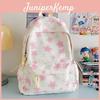 Star Printed Cute Girl Backpack For School And Daily Use Made Of Nylon