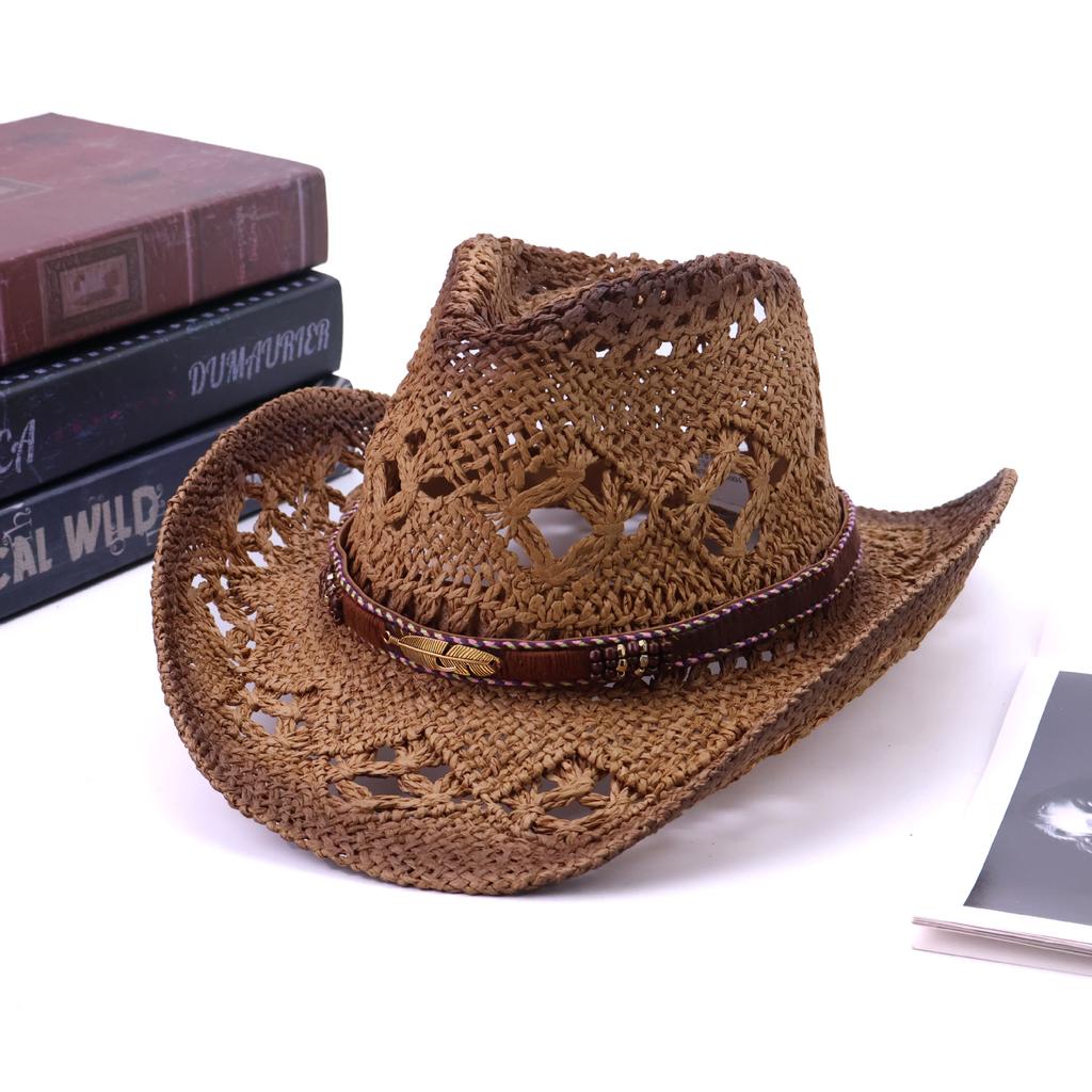European and American New Western Denim Straw Hat Maran Hand-woven Western Denim Hat