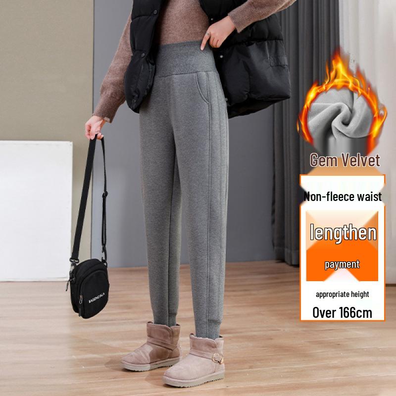 Unisex Lambswool Jogger Pants for Kids – High Waist, Thickened, Plus Velvet, Warm and Casual for Autumn and Winter.