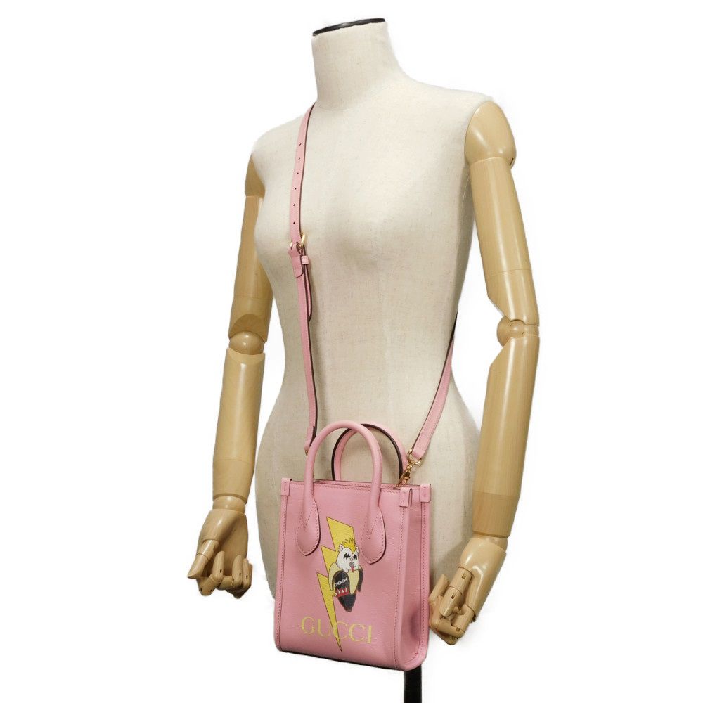 Used 9539 Bananya Mini Tote Bag 671623 U22AG 5964 7921 Banana Bolt Inazuma Pastel 2-Way Crossbody Bag Logo Light Pink