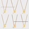 Arc de Triomphe Letter Choker: Brass Gold-Plated Small Square Tag Necklace with Initial Pendant