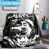 1PC Custom Name Hip Hop Throws Blanket Flannel Blankets for Couch Bed Gifts for Men Women Travel Picnic Christmas Fan Gifts