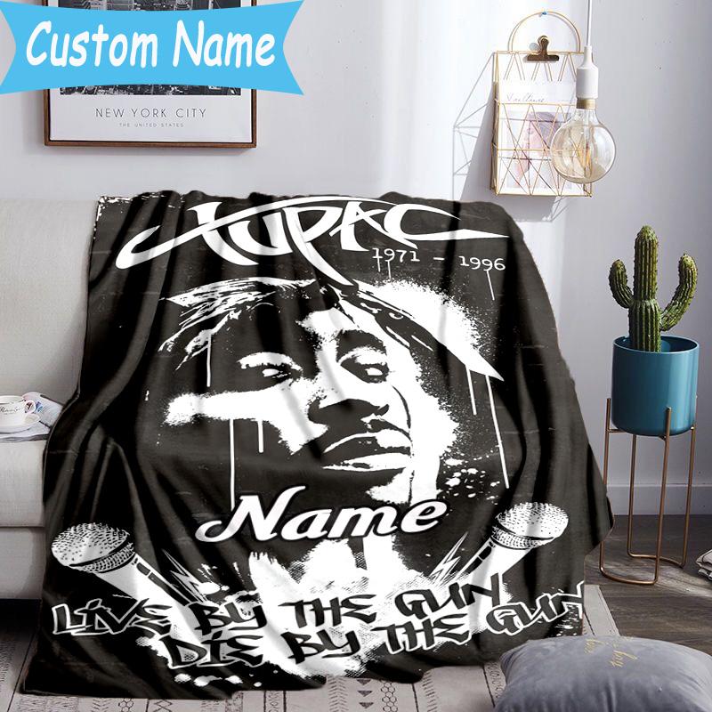 1PC Custom Name Hip Hop Throws Blanket Flannel Blankets for Couch Bed Gifts for Men Women Travel Picnic Christmas Fan Gifts