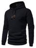Men's Hooded Sweatshirt Casual Long Sleeve Pullover Plaid Embroidered Patch Drawstring EU Size