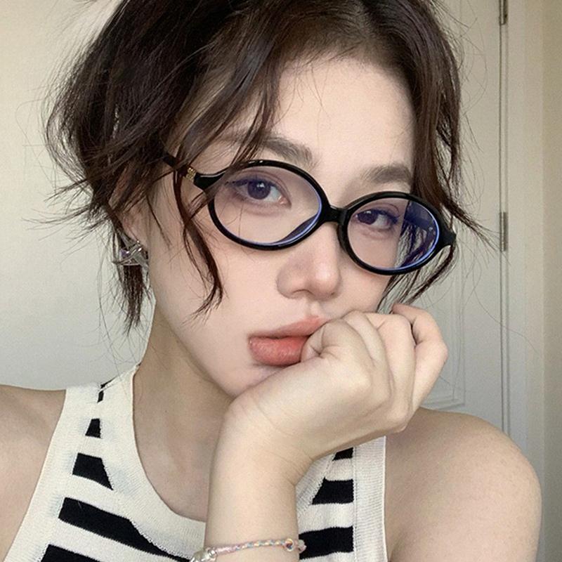 Ovale Kleine Rahmenbrille Retro Damen Koreanische Schlichte Brille Blaulichtfilter Brille Augenschutz Leoparden Sonnenbrille