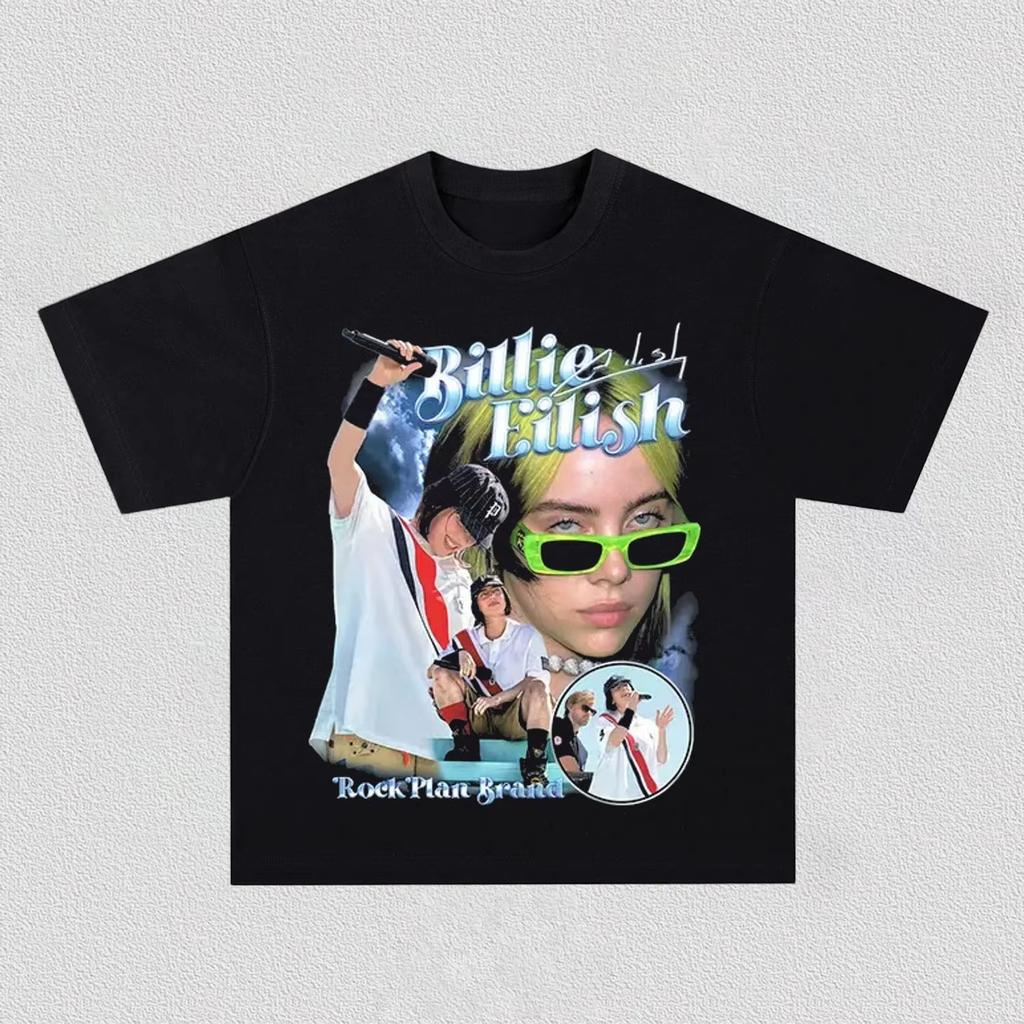 Summer 2026 Bestselling Outdoor Casual Trendy Unisex And Unisex Shortsleeved Tshirt Theme Of American Pop Singer Billie Eilish