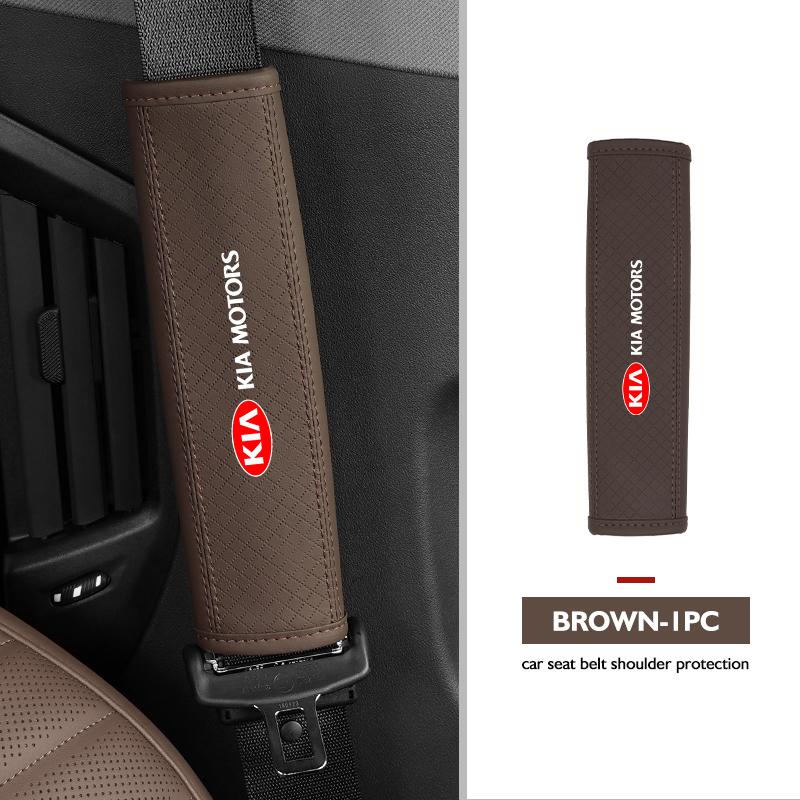 ABF3 Leather Car Safety Belt Cover Protector Pads Accessories For KIA Ceed Sportage Rio K5 K2 Optima Cerato Venga Sedona