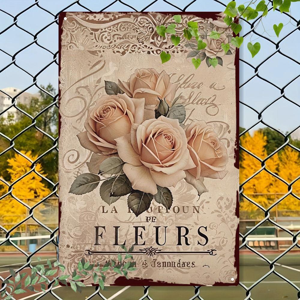 Vintage Metal Tin Sign Easter Bunny with Eggs Wall Decor Home Kitchen 20x30cm