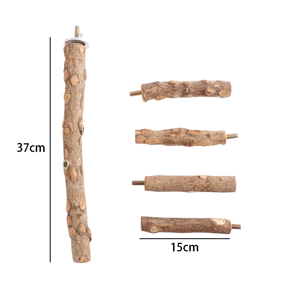 Macaws Wooden Natural Cockatiel Bird Perch Wood Stand Chewing Stick Parrot