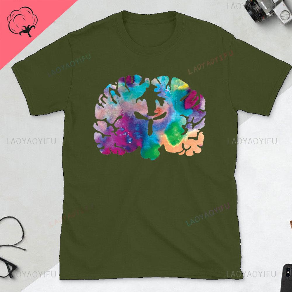 Funny Part of The Brain Color Chart High Quality Tshirt Neurology Print Harajuku Unisex Summer Short Sleeve Gift Tshirt Tops