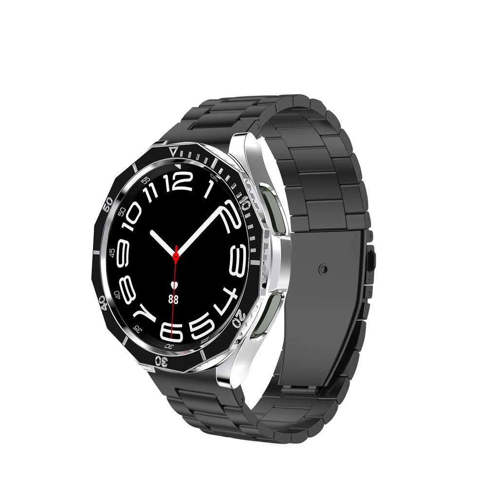 Κιτ Τροποποίησης 4-σε-1 για Samsung Galaxy Watch 6 Classic 43mm 47mm Μεταλλικό Λουράκι από Ανοξείδωτο Ατσάλι Θήκη TPU Στεφάνι Προστατευτική Μεμβράνη