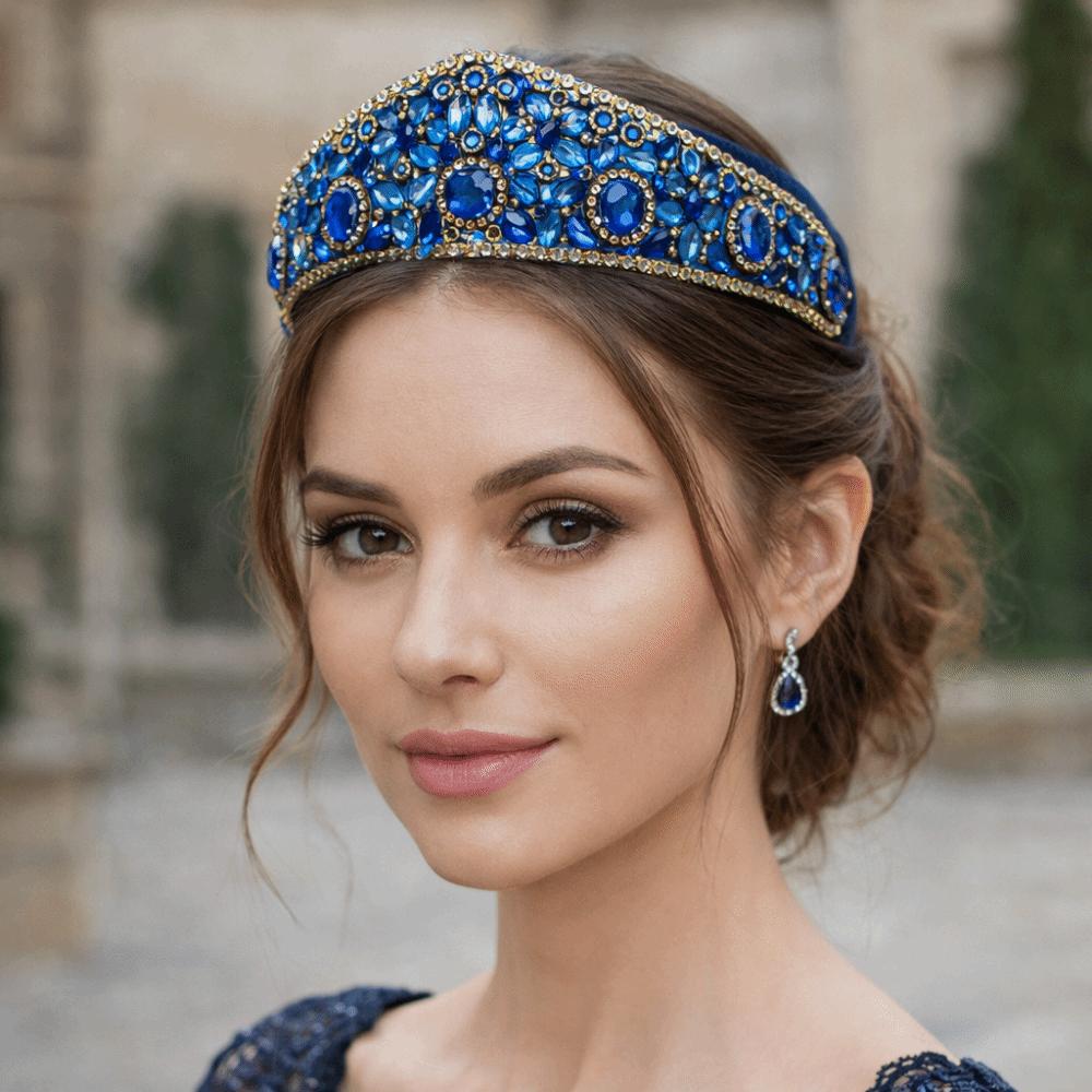 Shiny Rhinestone Headband Wide Brim Baroque Headdress Bling Bling Women Hair Hoop  Wedding