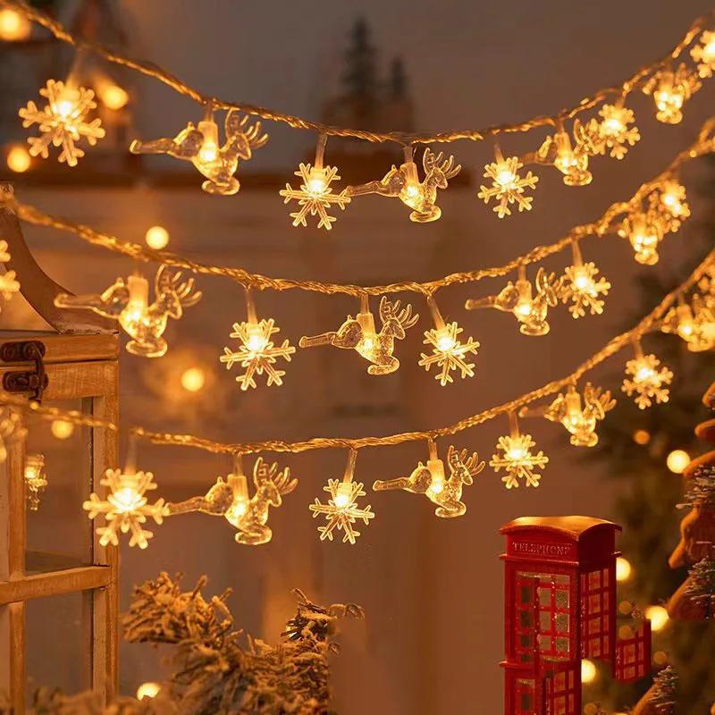 2/3m LED Christmas Snowflake String Light Indoor & Outdoor Hanging Decorative Lighting Fairy Atmosphere Lamp For Garden Party
