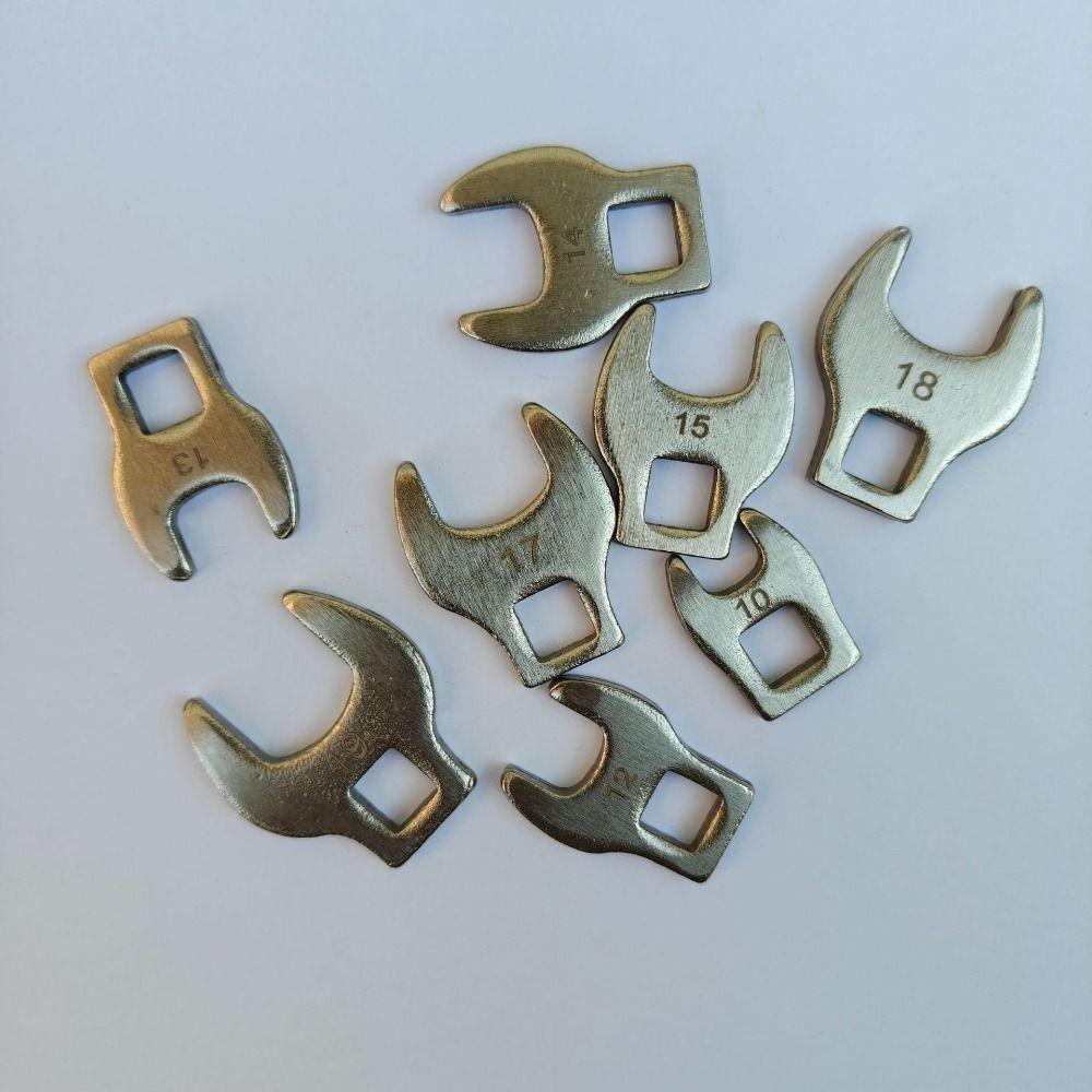 8 Stück 3/8" Wechselkopf Schraubenschlüsselkopf 10-19mm Maulschlüssel Gabelkopfschlüssel Satz Abnehmbar Professionell