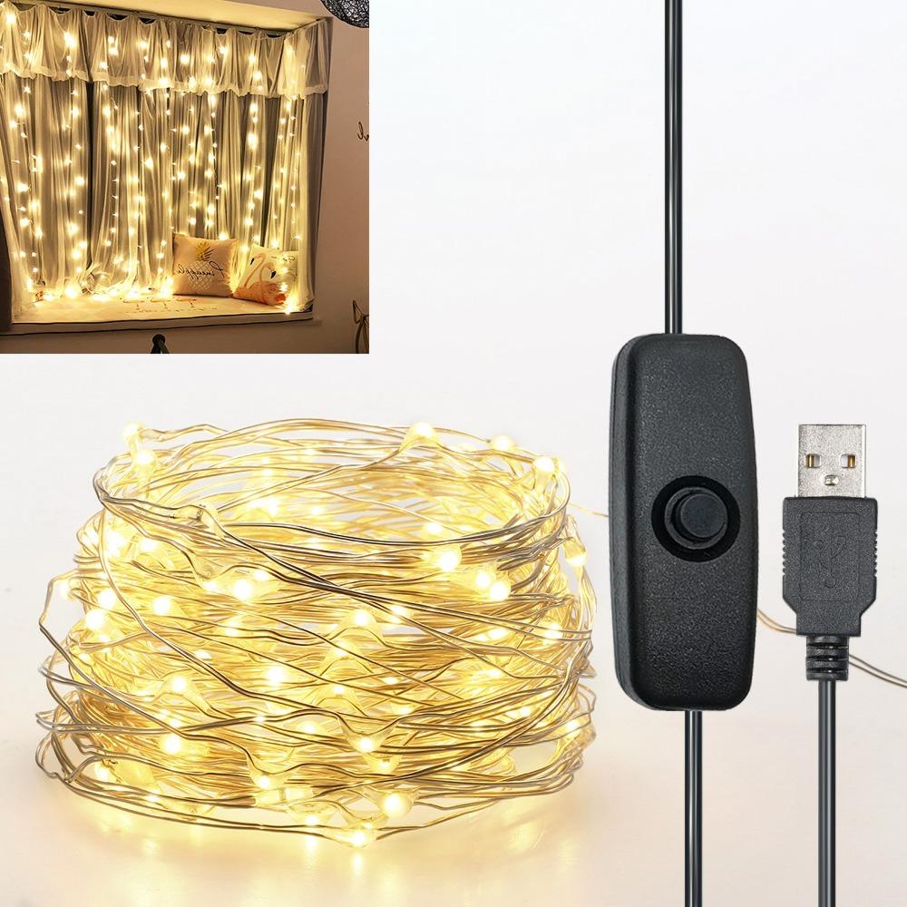 12m Length LED String Lights IP65 Waterproof Festival String Lights USB Fairy Lights For Xmas