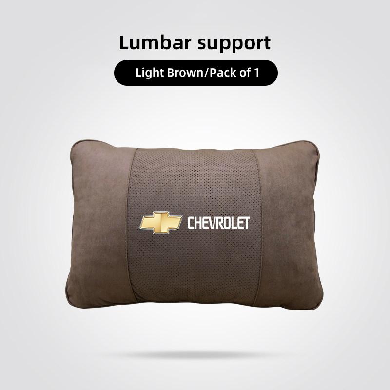 Car Logo Neck Pillow & Lumbar Support Set Breathable Headrest Cushion For Chevrolet Cruze Malibu Colorado Equinox Spark Keychain