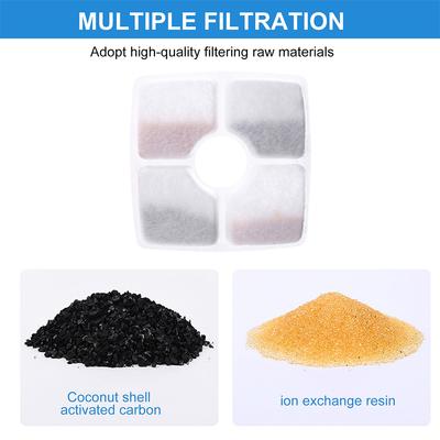 4/6/8/12 Pcs Replacement Fliters Triple Filtration Dog Drinking Fountain Filter Square 125mm for Pet Cat And Dog Water Fountain