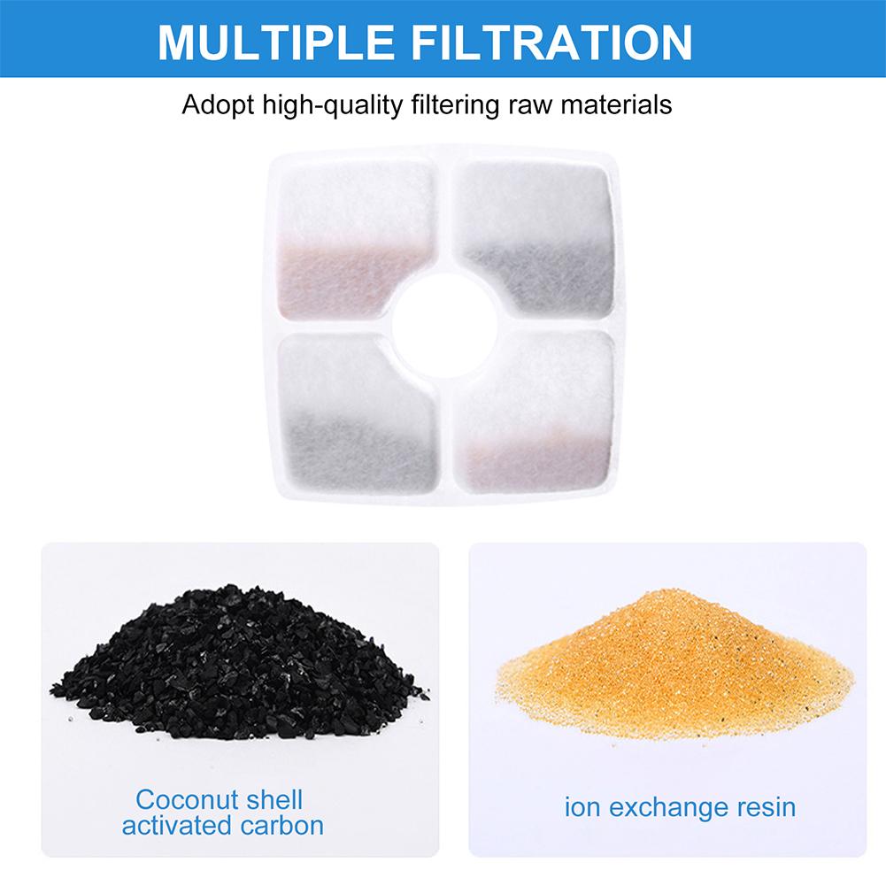4/6/8/12 Pcs Replacement Fliters Triple Filtration Dog Drinking Fountain Filter Square 125mm for Pet Cat Dog Fountain Dispenser