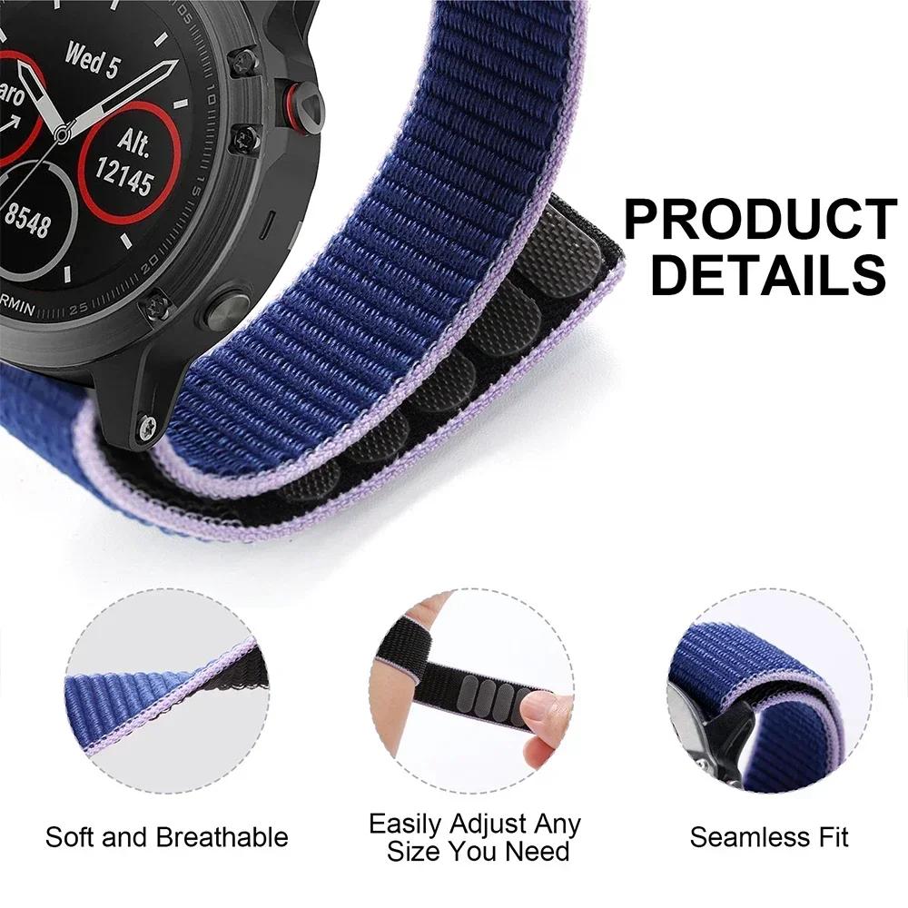 Strap For Garmin MARQ Athlete Adventurer Golfer Captain Aviator Epix Gen 2 Strap Quickfit 22mm 26mm Nylon Watchband Bracelet