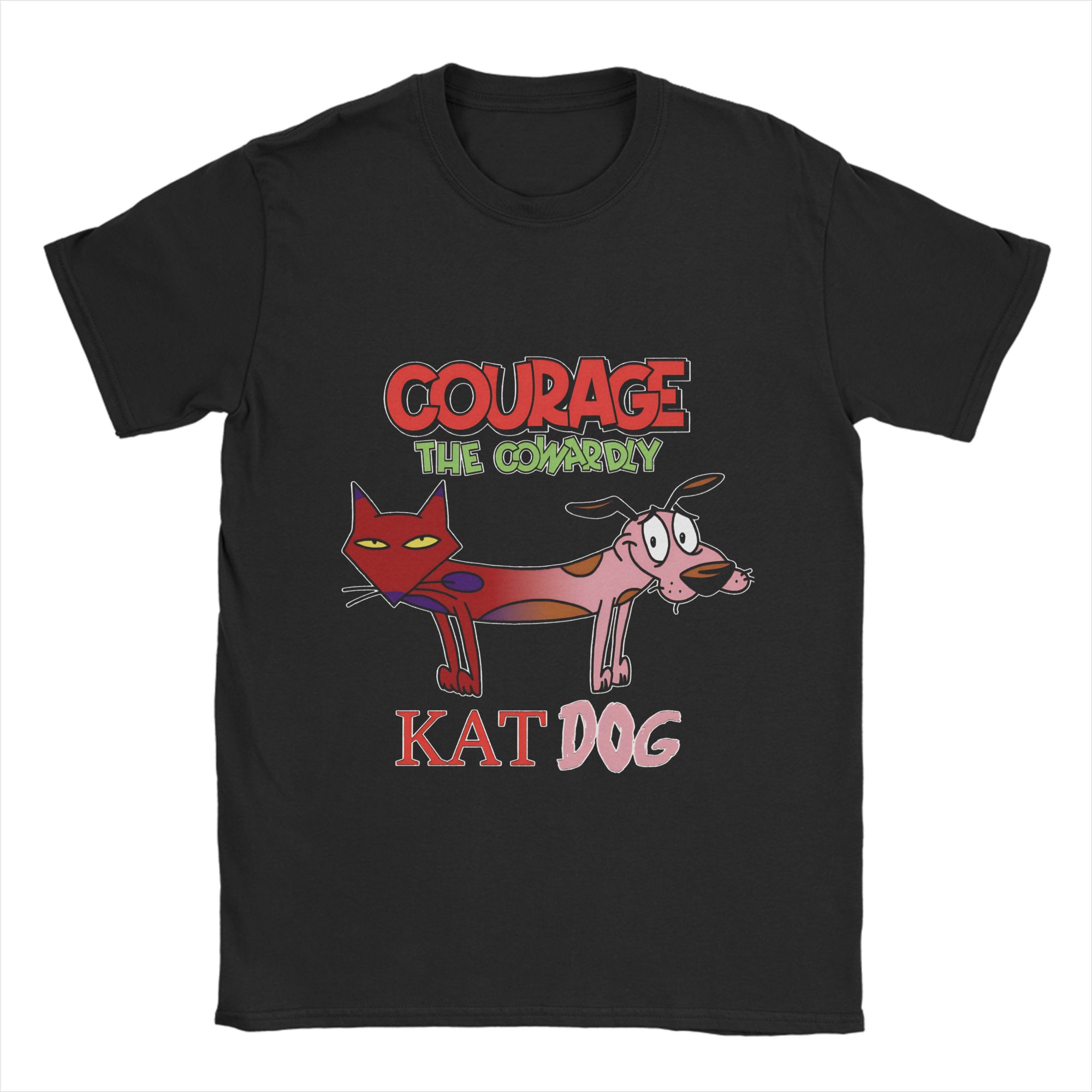 

Футболки с собакой Courage Dog для мужчин, из чистого хлопка, классные футболки, с круглым вырезом, короткий рукав, одежда с принтом S разноцветный