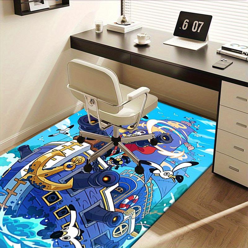 1pc Captain Yo Ho,Pirate Adventure,Sea Battle Office Carpet Soft Polyester Entrance Carpet Washable