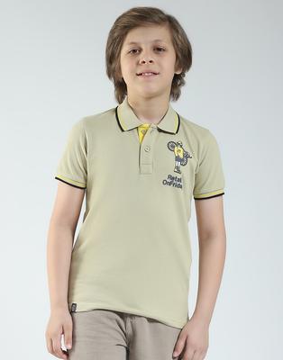 Boys's Regular Fit Printed Polo Half Sleeve T-Shirt