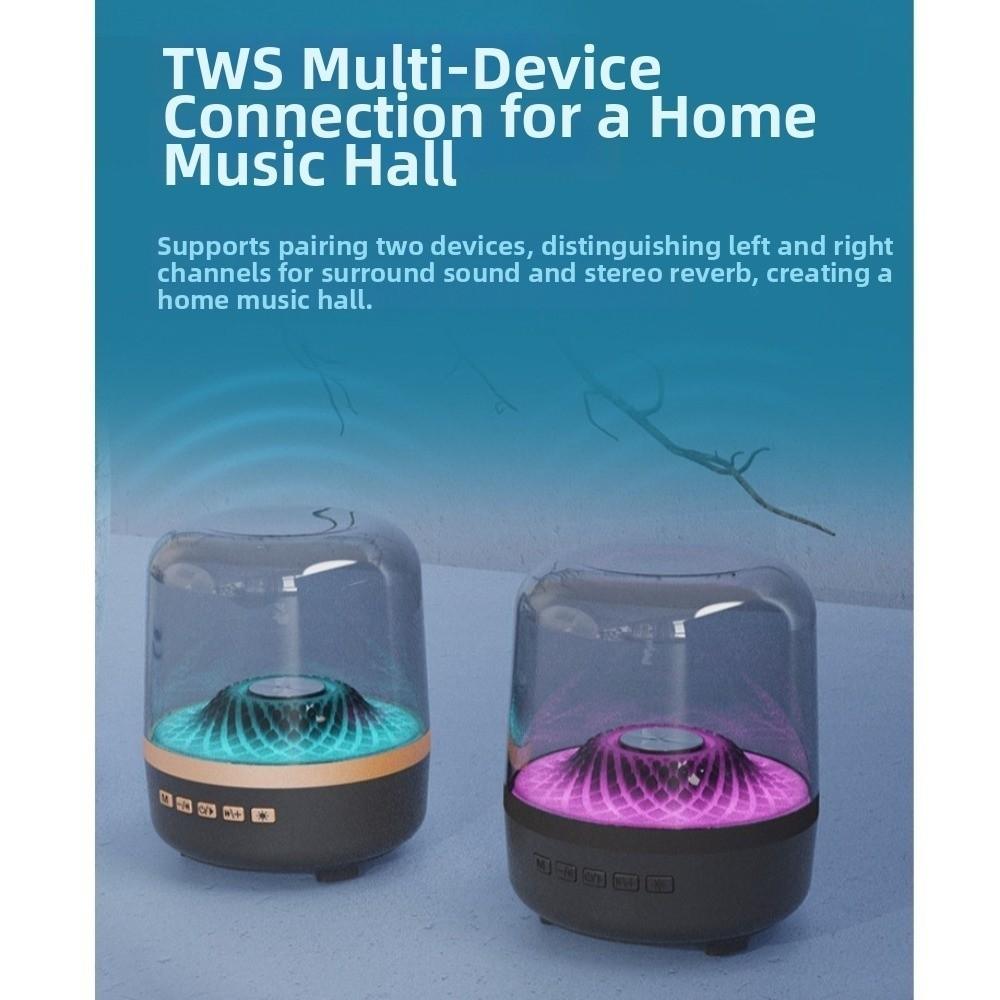 Bluetooth 5.4 HiFi Stereo Speaker Portable Night light Wireless Soundbar Subwoofer Multifunctional TWS Colorful Breathing Light