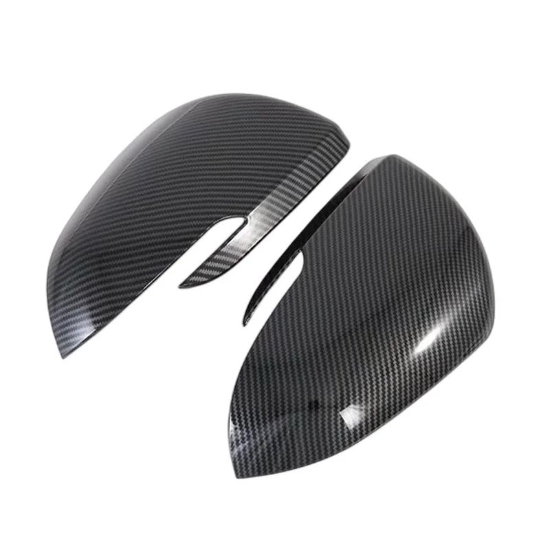 For Kia Seltos 2019 2020 2025 ABS Carbon Fiber Chrome Silver Look Car Body Door Side Mirror Cover Trim Rear View Cap Sticker