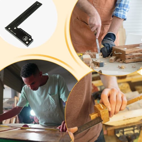 Framing Square, Carpenter Square | L-Shaped Square Ruler, Thickened Square Ruler, Bakelite Anti-Magnetic Measuring Tool, Multi-Function Marking Tool,