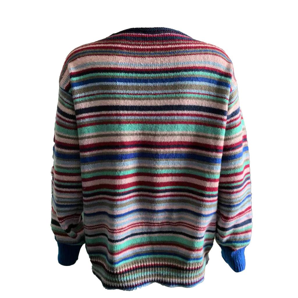 Kvinnors fashionabla Casual tryckta rundhalsad tröja Lös långärmad tröja Topp