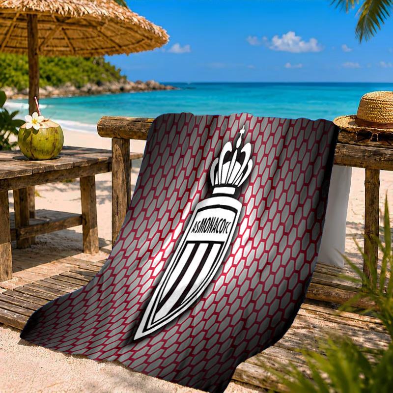 AS Monaco Wappen Strandtuch Mikrofaser Strandtuch, Leicht und Schnelltrocknend, für Sommerreisen, Schwimmbad-Fan Geburtstagsgeschenk