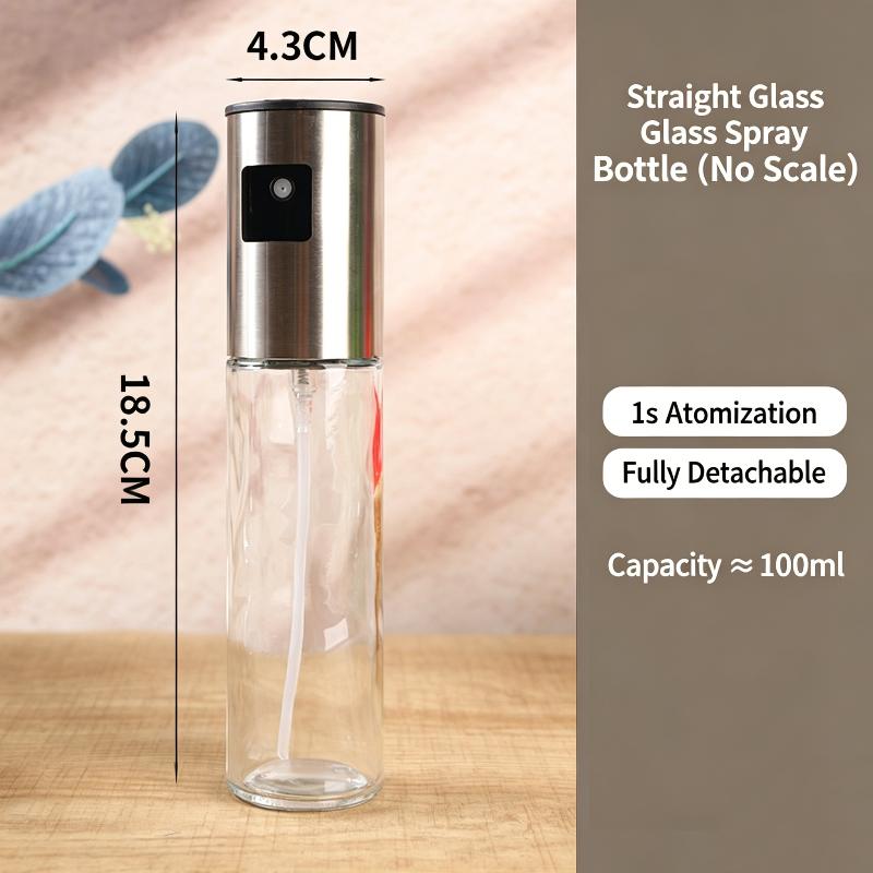 Multi-functional Olive Oil Sprayer Refillable Food Grade Glass Stainless Steel Oil Spray for Kitchen Grilling BBQ Salad B