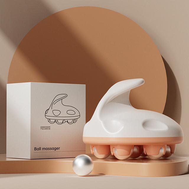 Hand Roller Massager With 360 Metal Balls For Neck Back Thigh Pain Relief Deep Tissue Muscle Relax Body Massage Tool