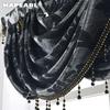 1 PC NAPEARL Luxury Flower Retro Style Wave Curtain Beaded Valance Design Fashion Window Jacquard Curtain Home Decor