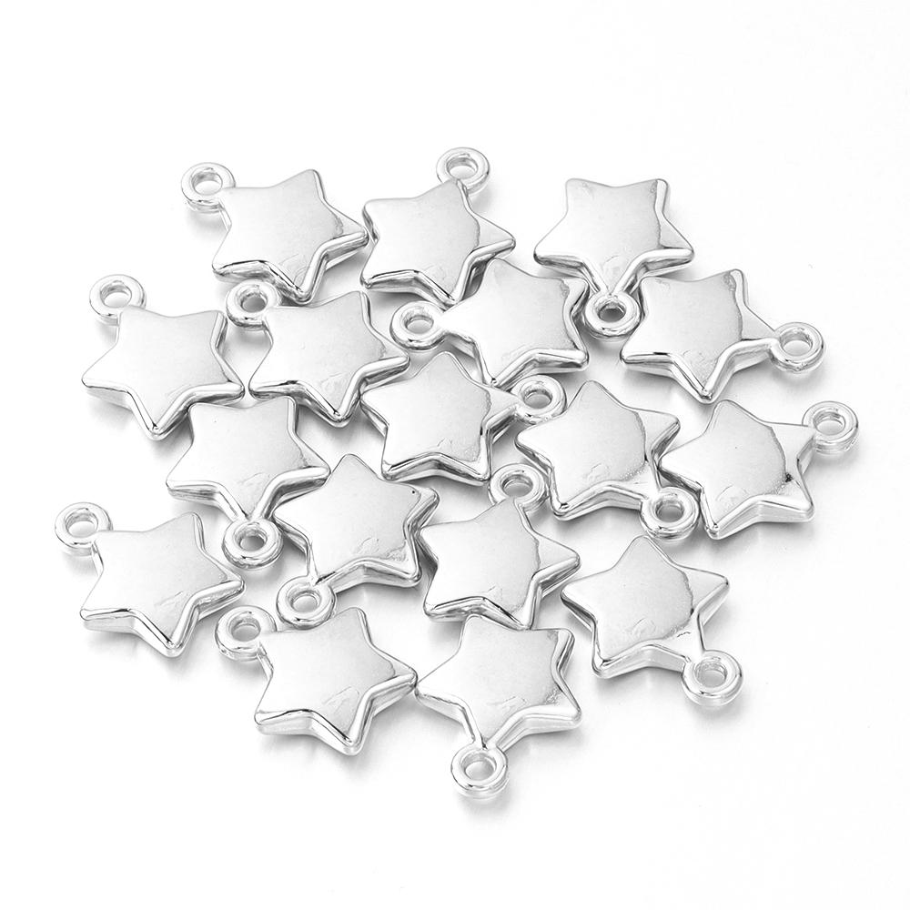 50Pcs/lot CCB Star Bead Pendant Popular Simple Loose Charms for Jewelry Making Accessories DIY Necklace Bracelet Keychain