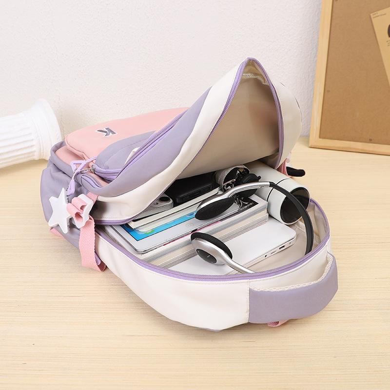 Fashionable Color-blocking Backpack for College Students In Large-capacity Backpack