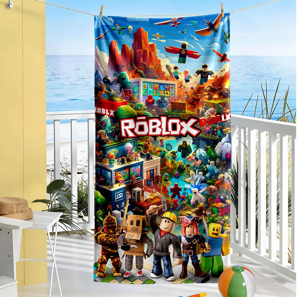 Asciugamano da Spiaggia Roblox Alta Assorbenza & Asciugatura Rapida Confortevole Leggero Adatto per Sport, Viaggi, Nuoto, Yoga, Bagno, Spiaggia E Piscina