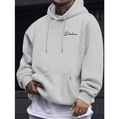 2025 Nieuwe Eenvoudige Bedrukte Heren Casual Hoodie Comfortabele Hoodie met Kangoeroezak Losse Casual Vier Seizoenen Street Hoodie