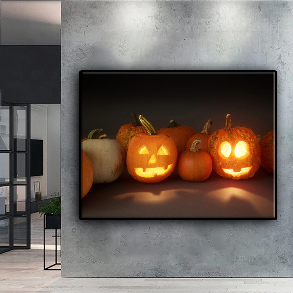 5D DIY Diamantmalerei Halloween Gruselige Kürbislandschaft Kreuzstich Diamantkunst Stickerei Mosaik Heimdeko