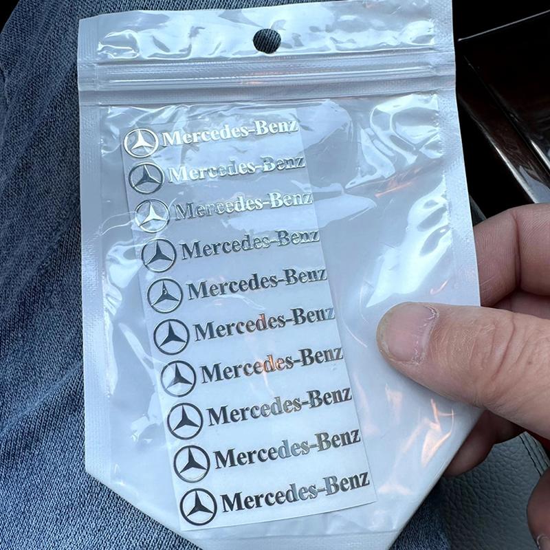 

GLC GLB 10Pcs Car Metal Emblem Wiper Stickers Reflective Decor Decals For Mercedes Benz Class GLK CLA W203 W206 W220 W205 W211
