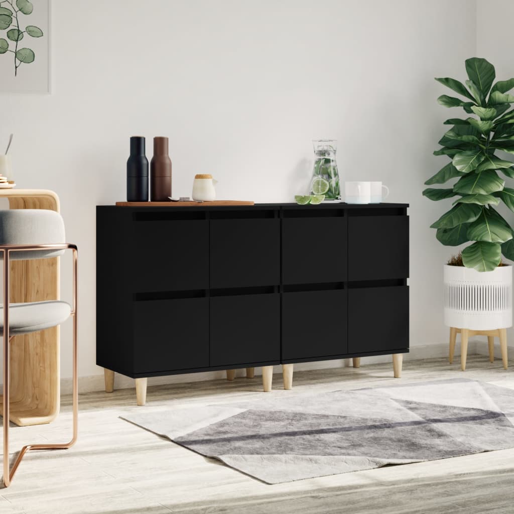 Sideboards 2 Pcs Black 60 X 35 X 70 Cm Engineered Wood