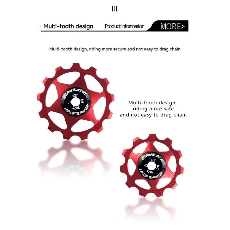 ENLEE Bike Aluminum Alloy Guide Wheel Pulley Rear Derailleur 11T 13T Guide MTB Ceramic Bearing Jockey Wheel For 4/5/6MM