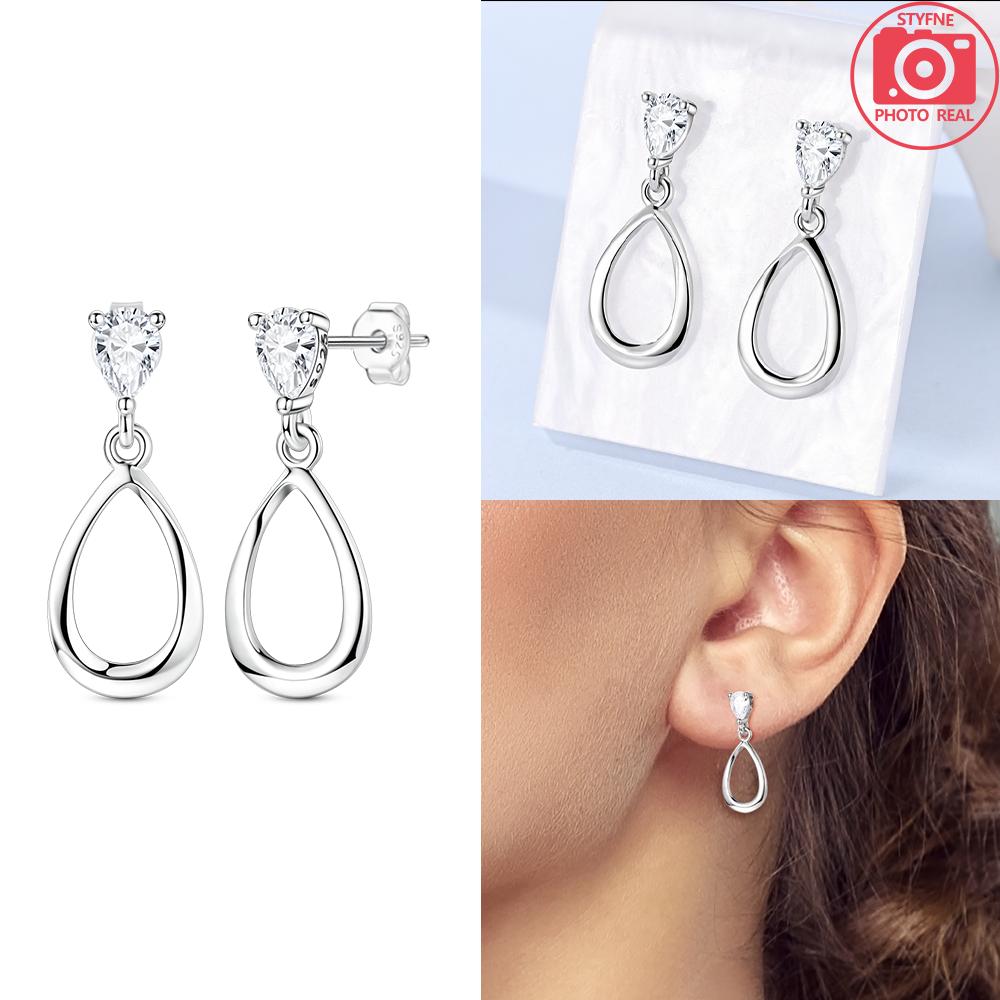Earrings 925 Silver Classic Football Earrings for Women Gift Love Heart Zircon Earrings Accessory Fine Gift Jewelry