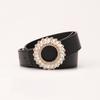 New Fashion Round Buckle Rhinestone Belt for Women Simple and Versatile Women's Belt Decoration High-end Belt