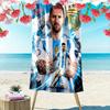 Asciugamano da Spiaggia con Stampa di Lionel Messi, Asciugamano Grande Morbido ad Asciugatura Rapida per Spiaggia Campeggio Nuoto