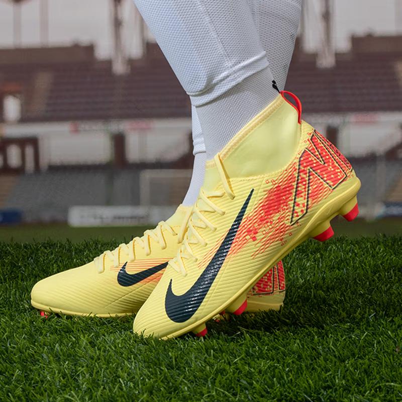 Kylian Mbappé X Nike Jr. Mercurial Superfly 10 GS Light Laser Orange/Armory Navy Kids Cleats Yellow HF6283-800
