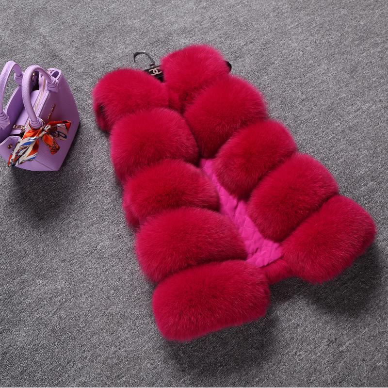 Autumn and winter new thickened warm imitation fox fur vest, women's medium and long casual fur jacket